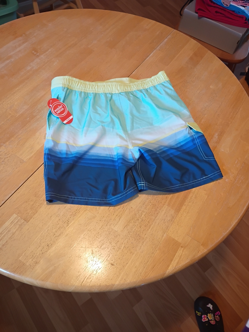 Kids Wonder Nation Husky NWT. Blue Gradient Swim Shorts - Unbranded